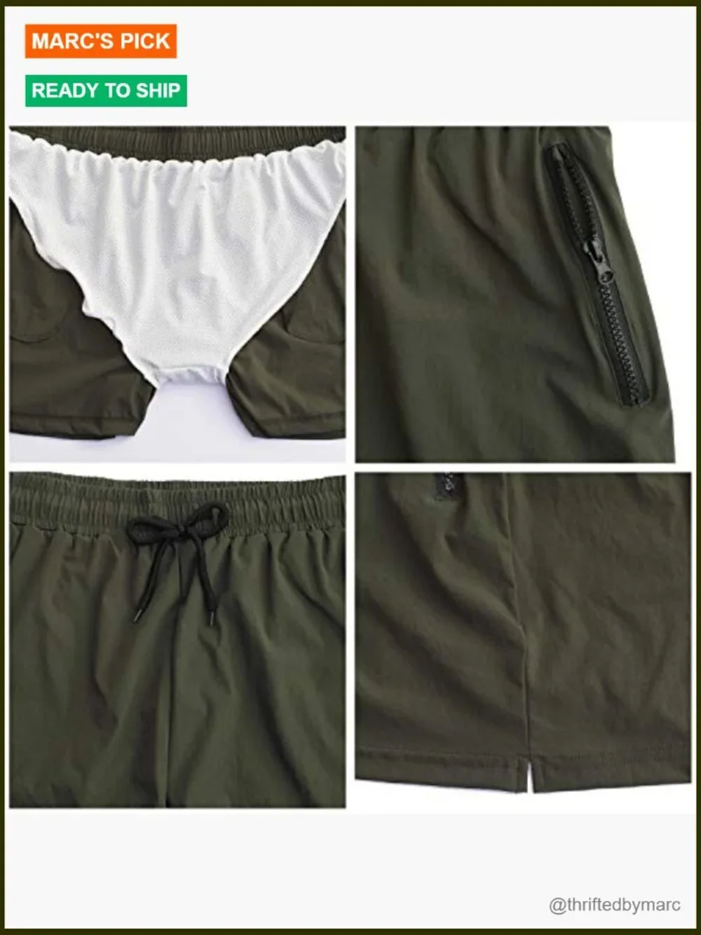 Mens Swim Trunks Quick Dry with Zipper Pockets Large
